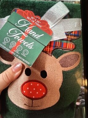 New Christmas Hand Towel Set-3 pack/ reindeer